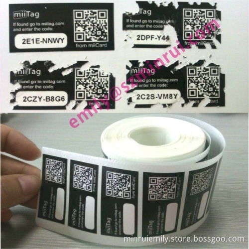 Custom Self Destructive Labels With Qr Code And Unique Numbers,warranty Eggshell Stickers With Random Numbers 